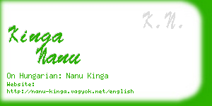 kinga nanu business card